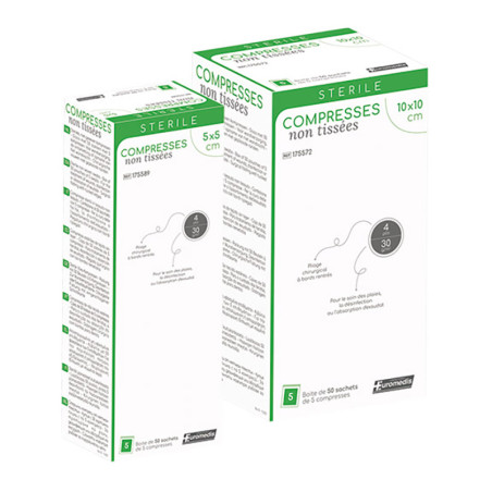 COMPRESSES NON TISSE STERILES 30 G/M² EUROMEDIS
