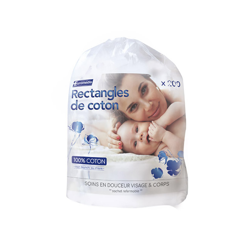 RECTANGLE DE COTON 8 X 10 CM EUROMEDIS