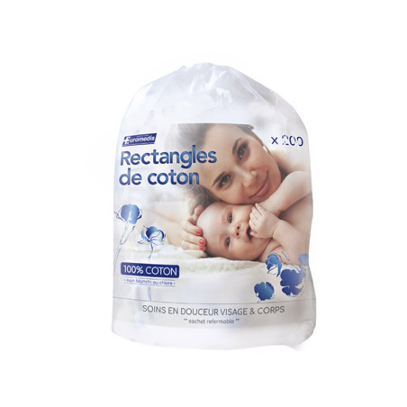 RECTANGLE DE COTON 8 X 10 CM EUROMEDIS