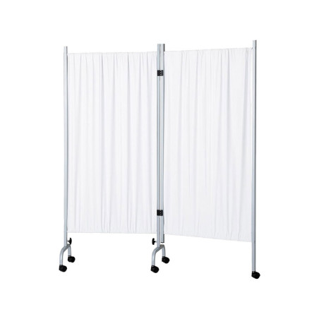 PARAVENT 2 PANNEAUX PVC BLANC NON FEU
