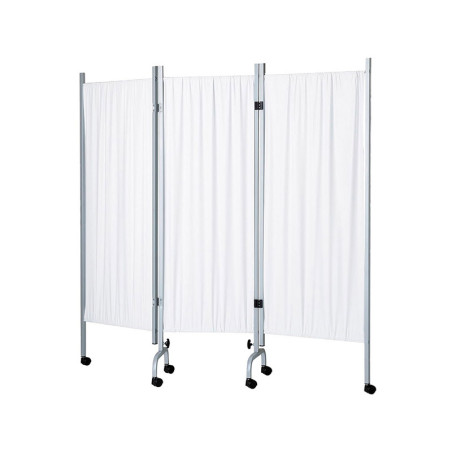 PARAVENT 3 PANNEAUX PVC BLANC NON FEU