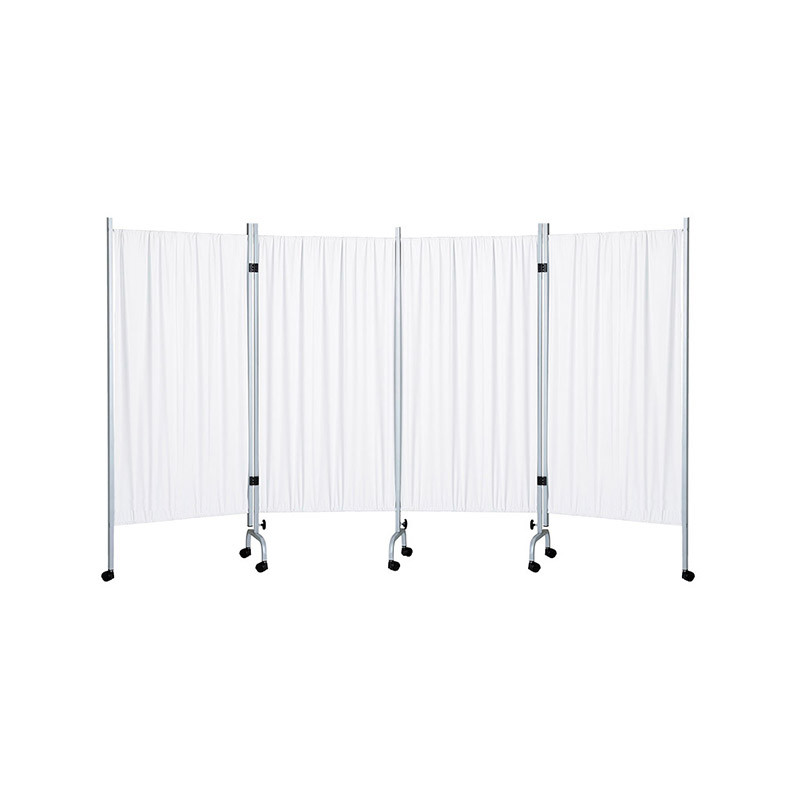 PARAVENT 4 PANNEAUX PVC BLANC NON FEU