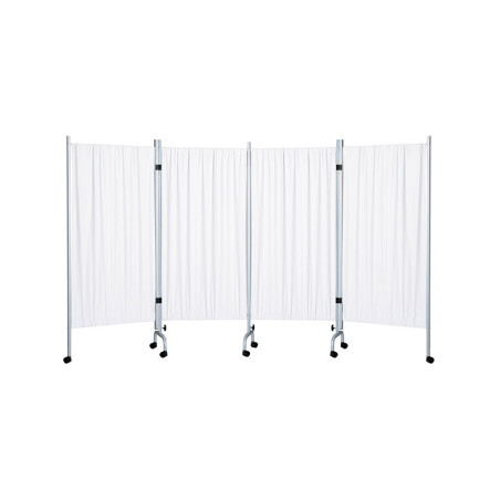 PARAVENT 4 PANNEAUX PVC BLANC NON FEU