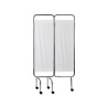 PARAVENT CHROME 2 PANNEAUX PVC BLANC NON FEU