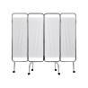 PARAVENT CHROME 4 PANNEAUX PVC BLANC NON FEU